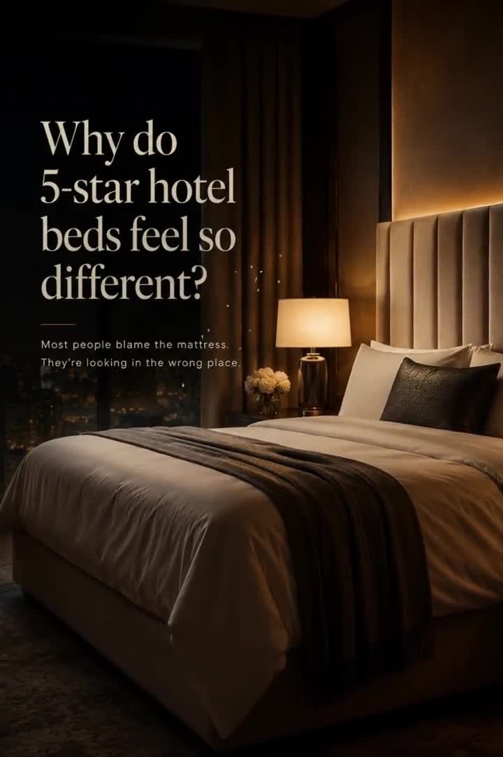Advertisement, "Why do 5-star hotel beds feel so different?"