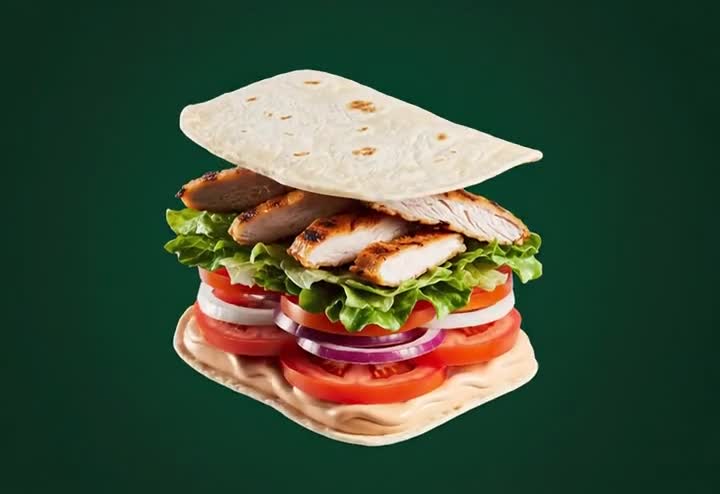 Product-style motion clip of a wrap on a green brand background